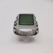 Zegelring edelstaal met edelsteen