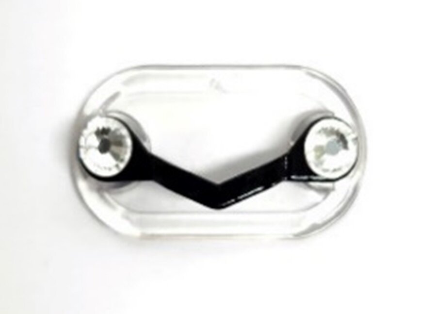 Magnetische brillenhouder Kleur Zwart met kristal.