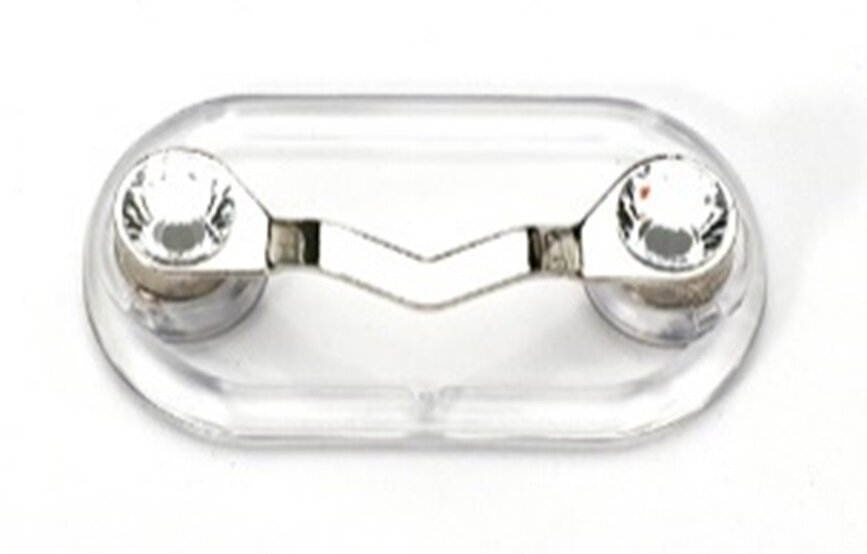 Magnetische brillenhouder Kleur Zilver met transparant kristal,