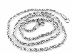 RVS zilverkleurig Twisted ketting L 50 cm x D 2.5 mm