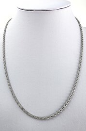 Halsketting rvs gevlochten/Gedraaide L 50 cm*Br 2.5mm 
