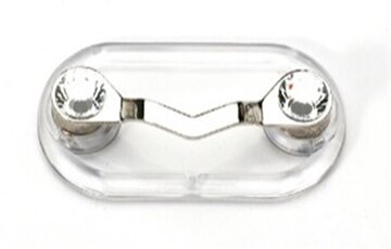Magnetische brillenhouder Kleur Zilver met transparant kristal,