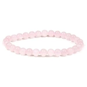 Armband &ndash; Rozenkwarts&ndash; Natuurstenen kralen &ndash; 20 cm &ndash; &Oslash; 6mm.