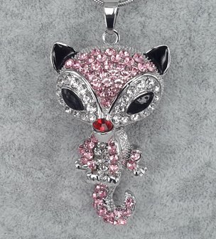 Fuchs, farbige Strass, beweglich