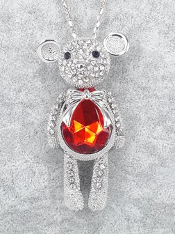 gro&szlig;er Teddyb&auml;r, K&ouml;rper farbiger facette glass, schwarz Facette augen, strass