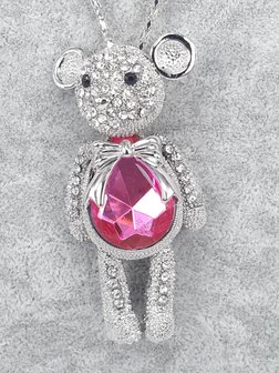 gro&szlig;er Teddyb&auml;r, K&ouml;rper farbiger facette glass, schwarz Facette augen, strass