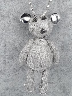 gro&szlig;er Teddyb&auml;r, K&ouml;rper farbiger facette glass, schwarz Facette augen, strass