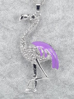 gro&szlig;er Flamingo, Fl&uuml;gel farbig, schwarzes auge, strass