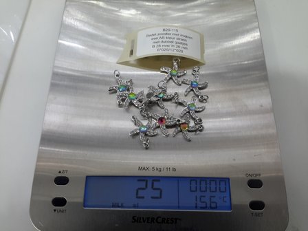 Charms / Spacer, Seestern mit Strass