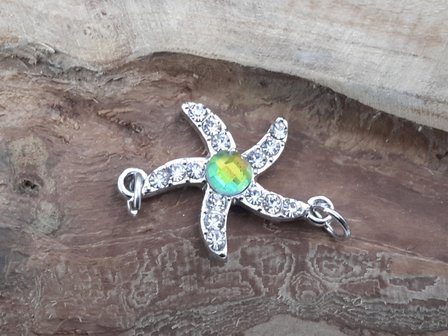 Charms / Spacer, Seestern mit Strass