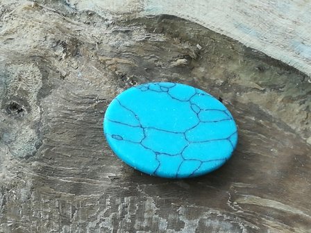 Natuursteen Turquoise Howlite plakstenen ovaal.