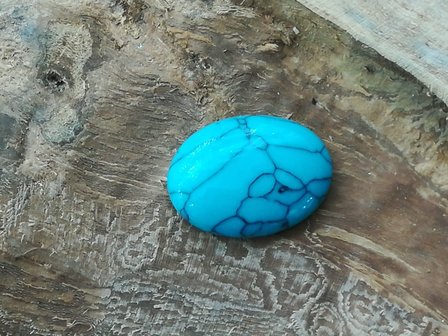 Natuursteen Turquoise Howlite plakstenen ovaal.