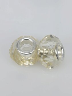 Charm pandorastyle facet Glas, gelb. pro 16 St