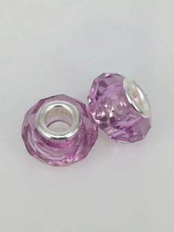 Charm pandorastyle facet Glas, lila. pro 16 St