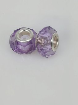 Charm pandorastyle facet Glas, hellpurpur. pro 16 St