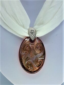 Anh&auml;nger: oval mit Gold-Silber-Murano