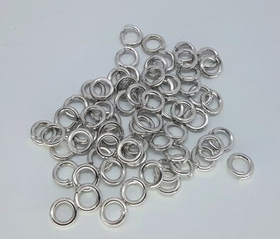  RVS Offener Ring, 5 mm, extra stark, silberfarben, pro 100