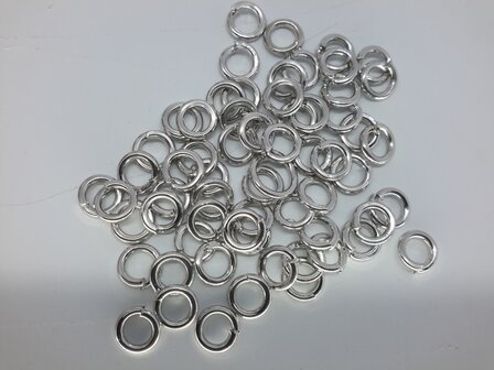  RVS Offener Ring, 5 mm, extra stark, silberfarben, pro 100