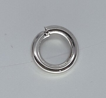  RVS Offener Ring, 5 mm, extra stark, silberfarben, pro 100