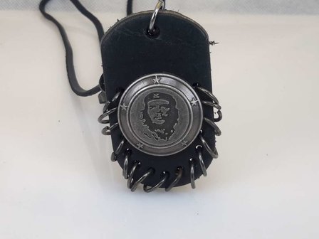 Leder Schn&uuml;rsenkelkette, schwarz, Che Guevara