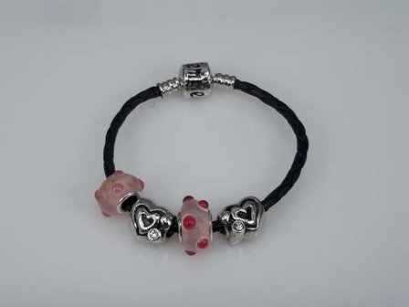 Leder armband, ua Pandora &amp; Elemento Charms