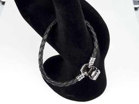 Leren armband, oa pandora &amp; Elemento bedels