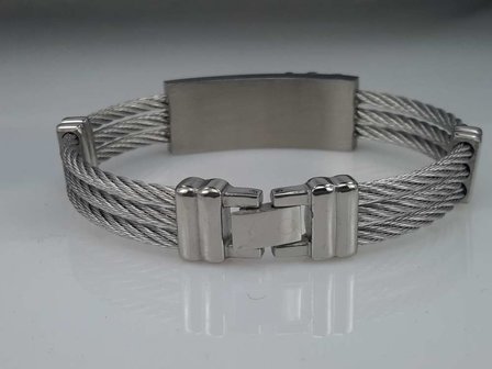 Edelstahl Armband 3 kabel, Platte, 3 St&auml;be