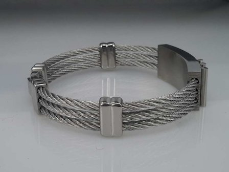 Edelstahl Armband 3 kabel, Platte, 3 St&auml;be