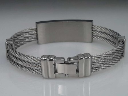 Edelstahl Armband 3 kabel, Platte, motiv