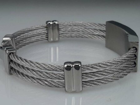 Edelstahl Armband 3 kabel, Platte, Halbkreis motiv