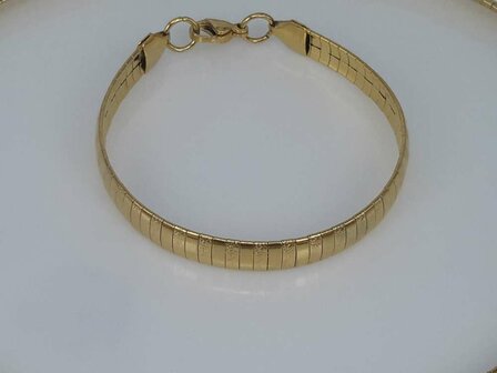 Edelstaal Omega Choker armband, glad / hamerslag, goudkl