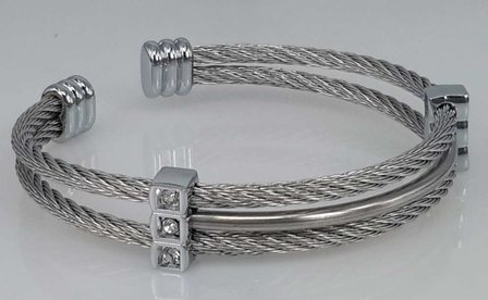 Edelstaal Dames Armband, dubbele draad - Import Groothandel Lili