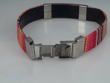 Aztec gewebtes Armband, Platte + Drachen, Verschluss, Edelstahl