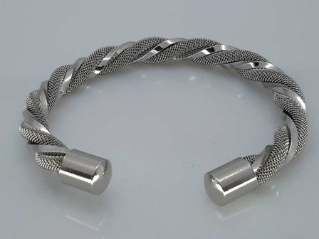 Slaven-Armband, kabel &amp; mesh gedraaid, buigbaar, edelstaal