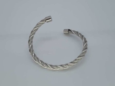 Slaven-Armband, kabel &amp; mesh gedraaid, buigbaar, edelstaal