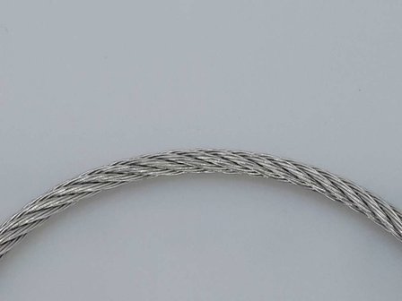 Kabel Armband 19cm, kristallen, edelstaal