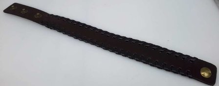 Halb breite Lederarmband, glatt, Seite Geflecht, schwarz oder braun