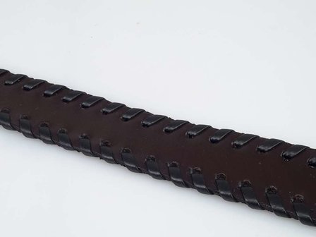 Halb breite Lederarmband, glatt, Seite Geflecht, schwarz oder braun