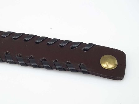 Halb breite Lederarmband, glatt, Seite Geflecht, schwarz oder braun