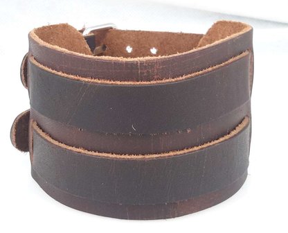 Breite Lederg&uuml;rtel Armband, Schnalle, braun oder schwarz