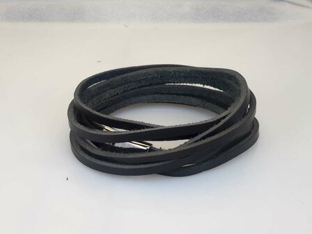 Lederband 3 wrap, 3 glatte streifen, braun oder schwarz