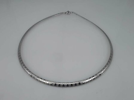 Edelstahl Omega Choker kette, poliert / Hammerschlag