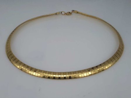 Edelstahl Omega Choker kette, poliert / Hammerschlag, goldf