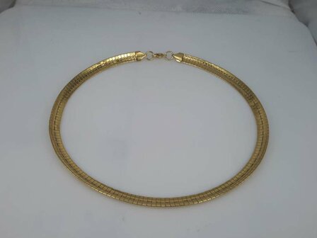 Edelstahl Omega Choker kette, poliert / Hammerschlag, goldf