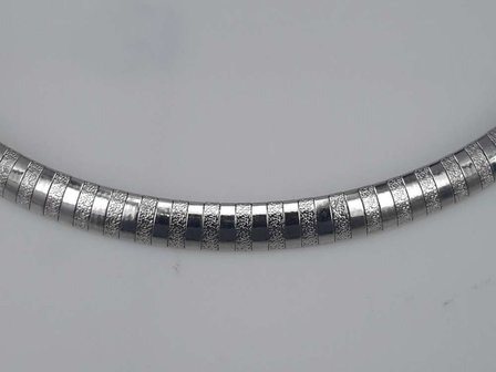 Edelstaal Omega Choker ketting, glad / hamerslag