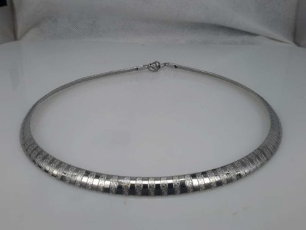 Edelstahl Omega Choker kette, poliert / Hammerschlag