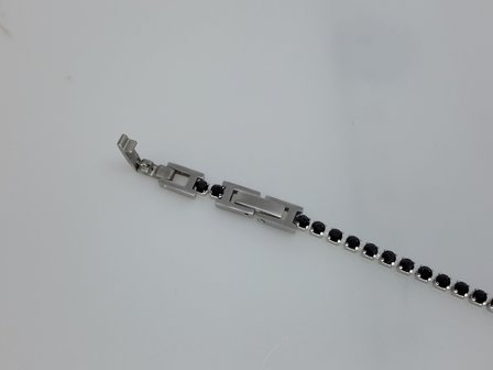 Armband, 3mm kubische Glieder, schwarz Zikonia, doppelte schnappverschluss, Edelstahl