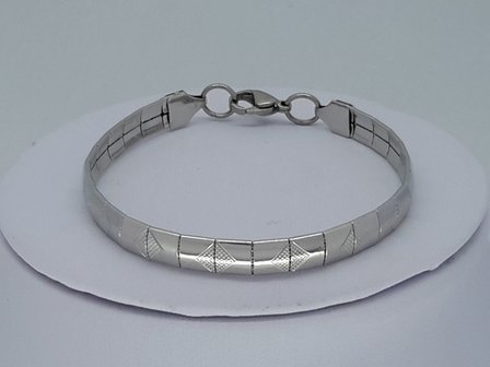 Omega kette &amp; armband, Rautenform, edelstahlset