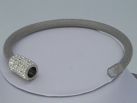 ketting &amp; armband, mesh, edelstaalset