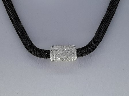 kette &amp; armband schwarz, mesh, edelstahlset